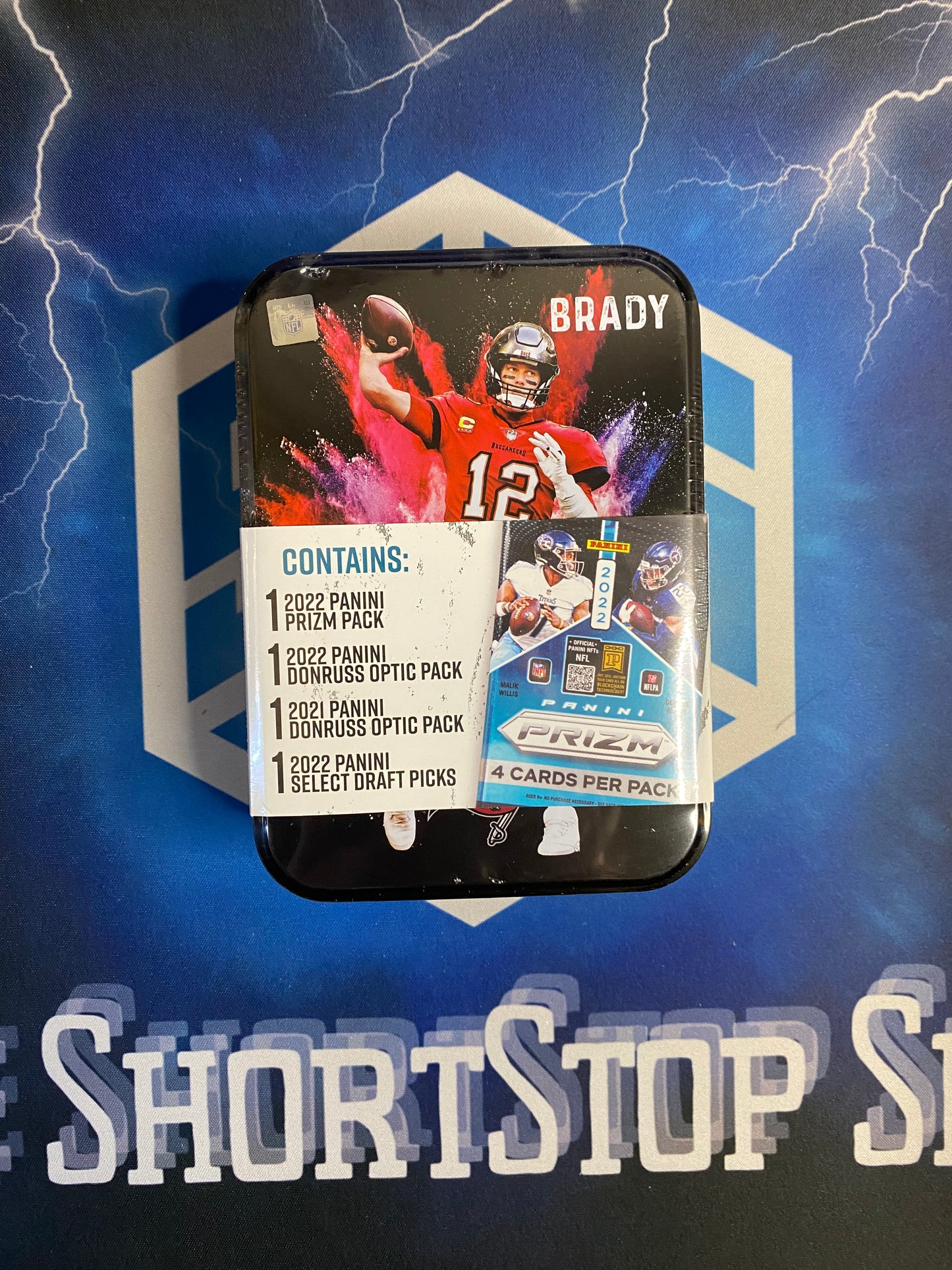 2022 and 2021 Football Collector's Tin With Football Card Packs (Tom Brady)